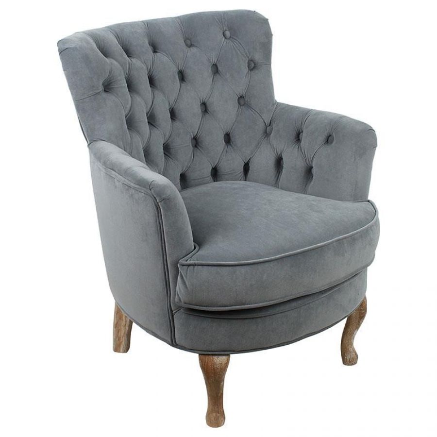 Fotel Armchair Velvet szary  - Inart